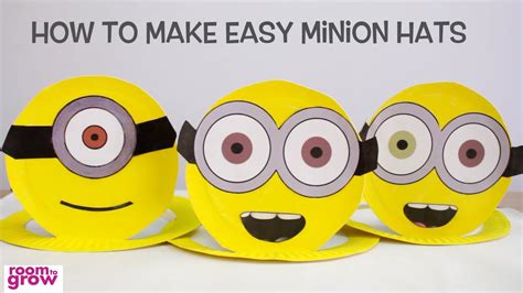 Cut a sheet of yellow construction paper in half lengthwise. How to make easy Minion hats - YouTube