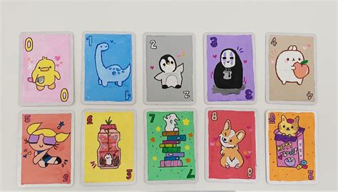 Painted Uno Cards Playing Cards Art Card Drawing Mini Canvas Art