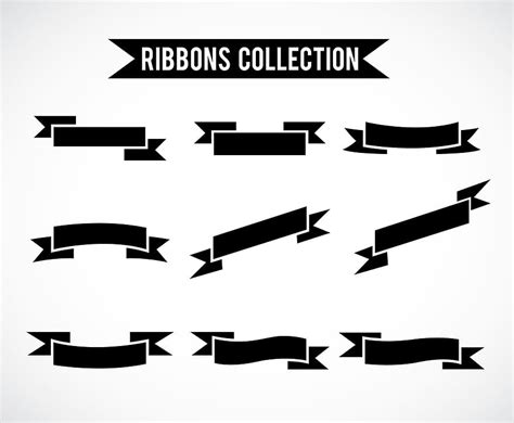 Black Ribbons Set Vector Eps Uidownload