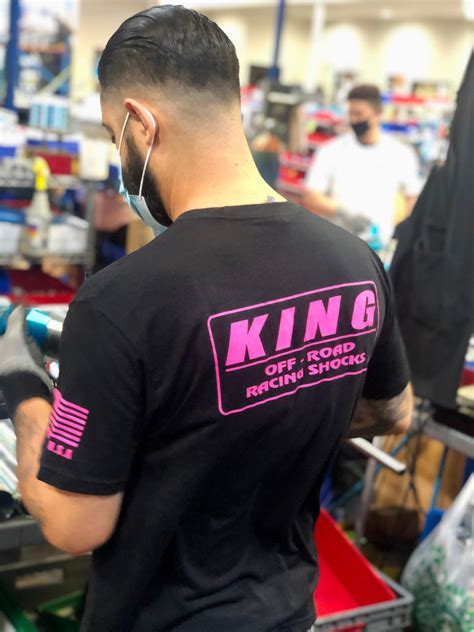 King Shocks Black Cvc Crew Tee W Hot Pink Logo King Shocks