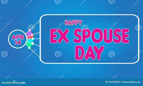 Happy Ex Spouse Day April Calendar Of April Retro Text Effect Vector Design Stock