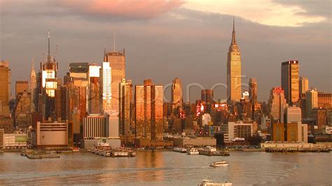 New York City Hudson River View Skyline Time Lapse Video Stock Footage