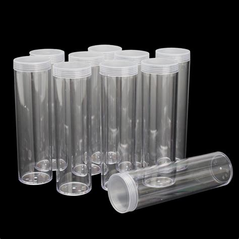 10 Stks Set 25mm Ronde Clear Plastic Coin Tube Munt Houder Container