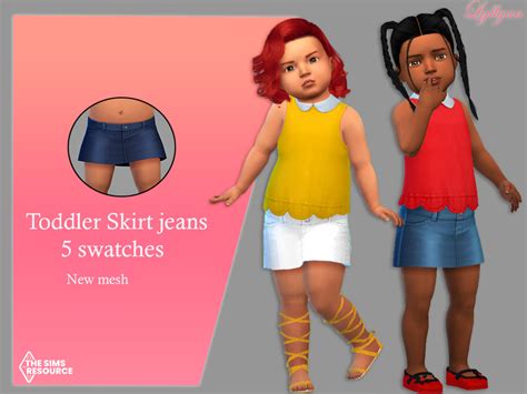 The Sims Resource Toddler Skirt Jeans Kelly