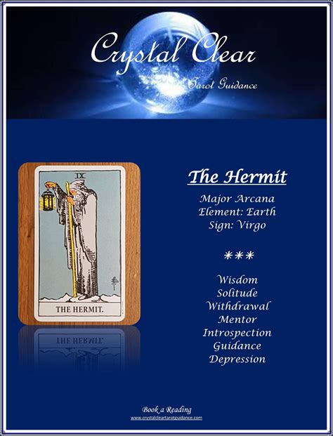 The Hermit | Tarot card meanings, Tarot, Tarot meanings
