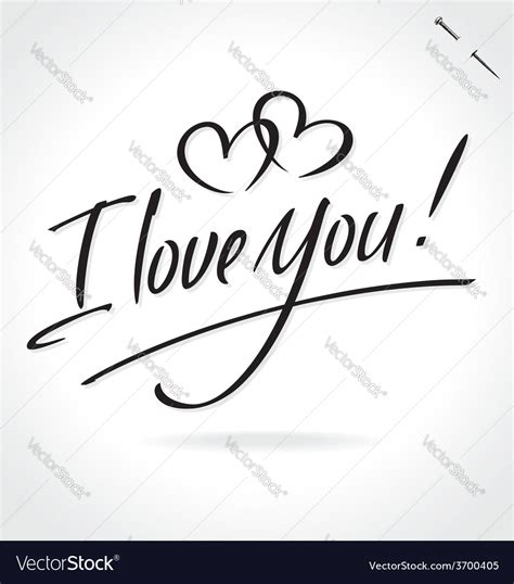I Love You Hand Lettering Royalty Free Vector Image