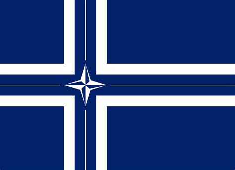 European union and nato flags background, diplomatic and economic relations. The Flag of NATO if NATO was a Nordic country : vexillology