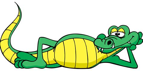 Cute Cartoon Animalreclining Alligator Vector Free Psdvectoricons