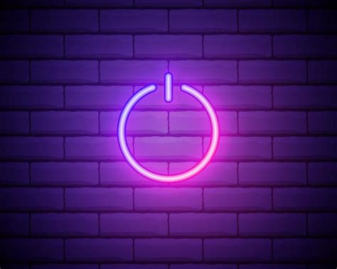 Power Button Blue Glowing Neon Ui Ux Icon Glowing Sign Logo Vector