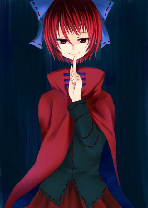 safebooru 1girl bow cape disembodied head hair bow nnyara red eyes redhead sekibanki shirt