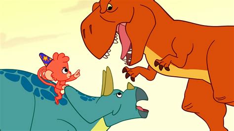 Triceratops Fights T Rex Funny Dinosaurs Battle Showdown Cartoons For