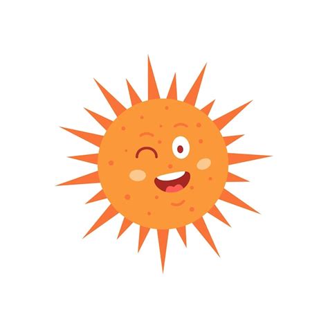 Ilustração De Sol Desenhada De Mão Vetorial Engraçada ícone De Emoticon