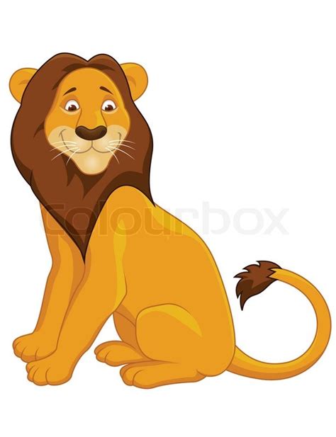 Lion Cartoon Sitting Stock Vector Colourbox