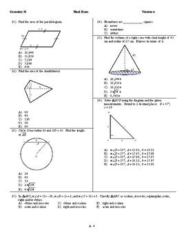 In addition to completing this packet in its entirety, you should review your notes and assessments from each of . 2017 Honors Geometry Final exam pdf by Dwight Swanson | TpT