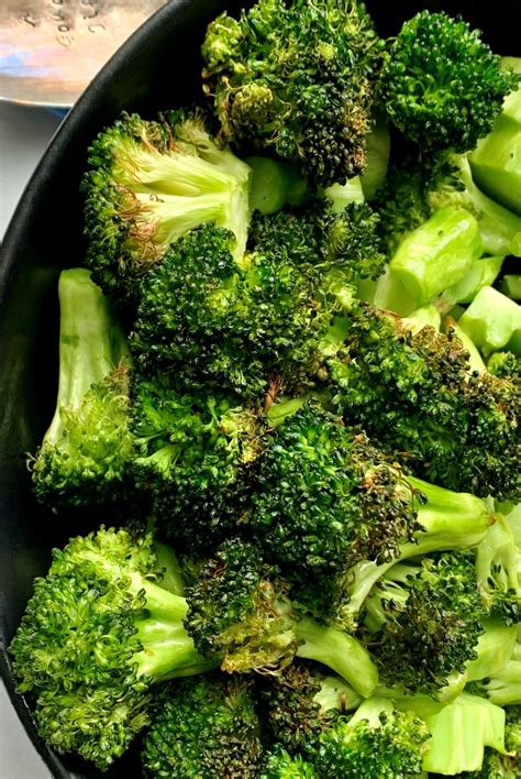 Sprinkle with more seasoning if desired. Air Fryer Roasted Broccoli with roasted edges ~ A Gouda Life
