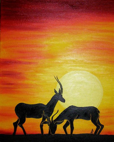 African Sunset 2010 Oil Nature Paintings African Sunset Painting