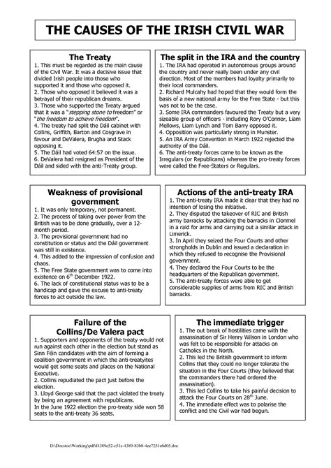 Causes Of The Civil War Worksheet