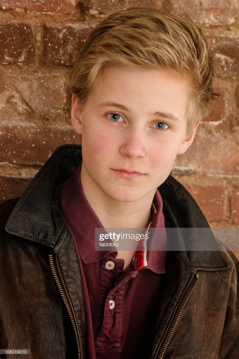 14 Year Old Old Boys Blue Eyes Blonde Hair Stock Photography