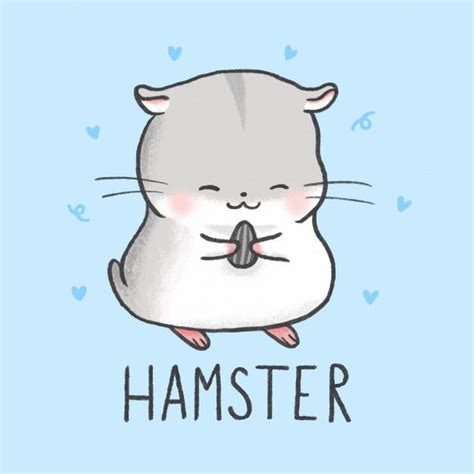 Cute Hamster Cartoon Hand Drawn Style Cute Cartoon