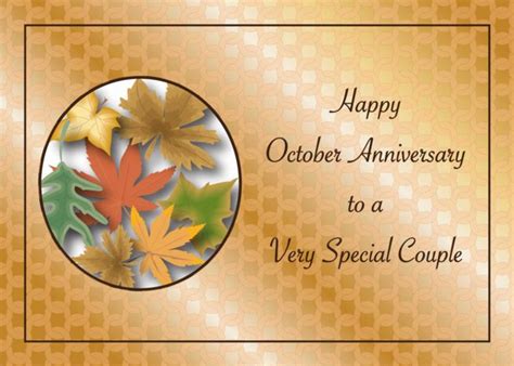 Happy Wedding Anniversary October Autumn Leaves Card Ad Affiliate