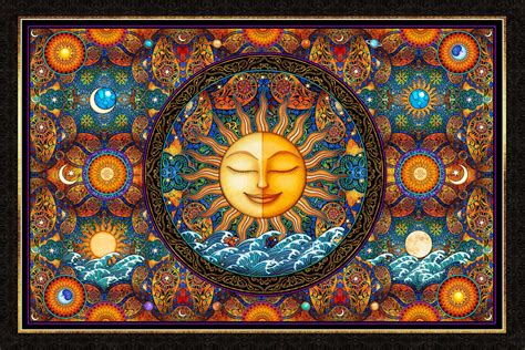 Sunshine Healing Celestial Tapestry Wall Hanging by Dan | Etsy Sun And