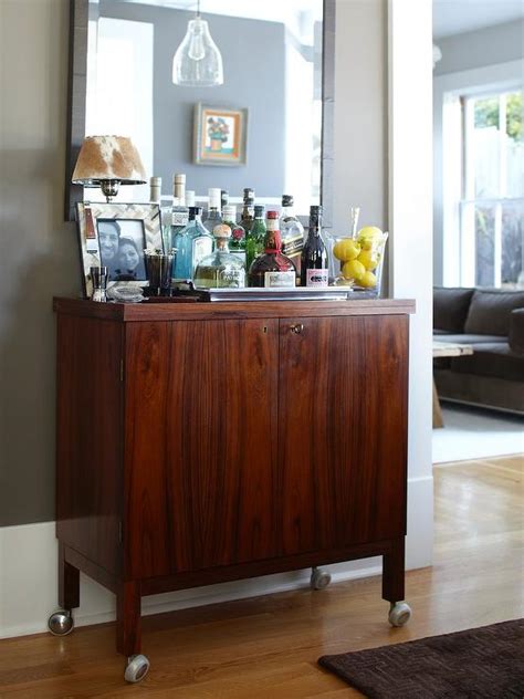 Space age robo coffee table and storage with wheels by joe colombo for elco, 1970s. Mid Century Modern Bar Cabinet - Transitional - den ...