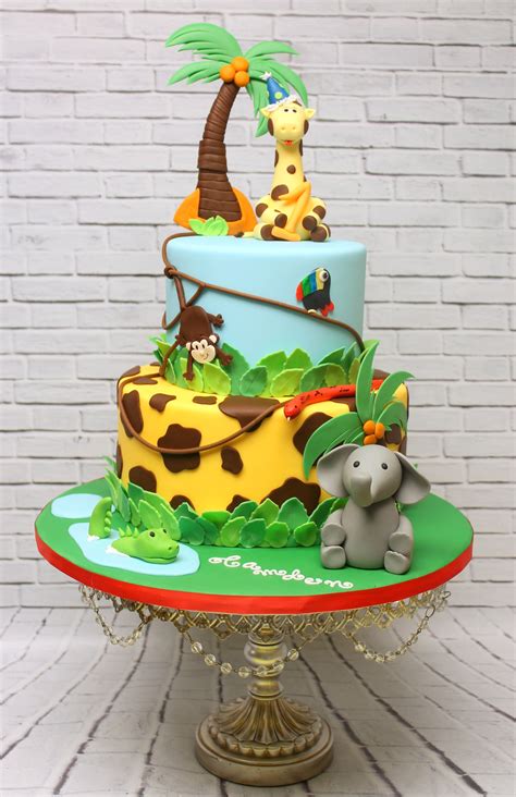 24 high quality 2nd birthday cake clipart in different resolutions. Fun jungle themed birthday cake! #urbanicing # ...