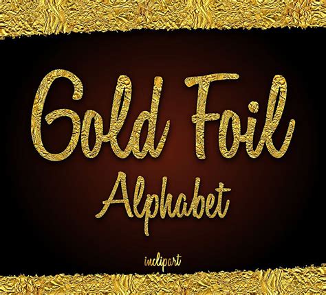 Gold Foil Alphabet Clipart Crumpled Gold Foil Letters