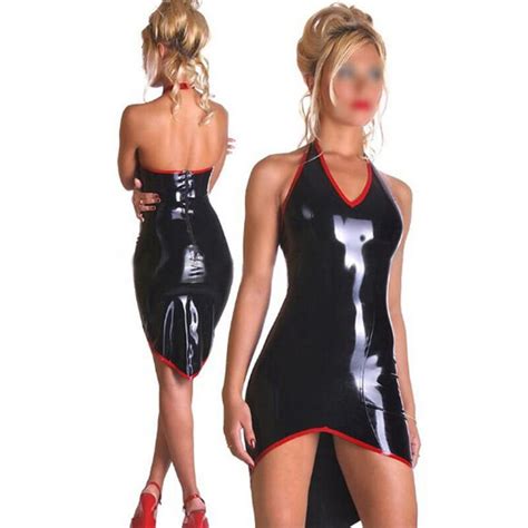 sexy latex dresses women rubber party gowns club wear unique prom clothings wish