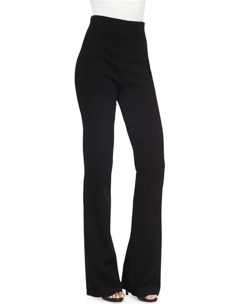 Lyst Donna Karan High Waist Straight Leg Pants In Black