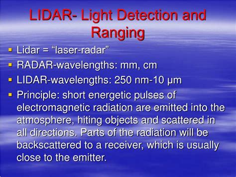 PPT LIDAR Light Detection And Ranging PowerPoint Presentation Free