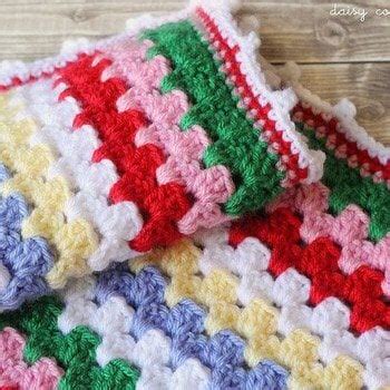 Free Crochet Pattern Granny Stripe Blanket Tutorial Daisy Cottage