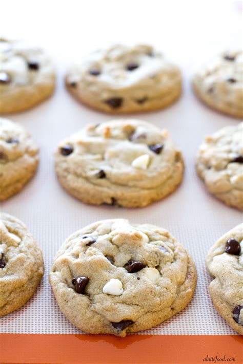 Thick And Chewy Triple Chocolate Chip Cookies A Latte Food Triple