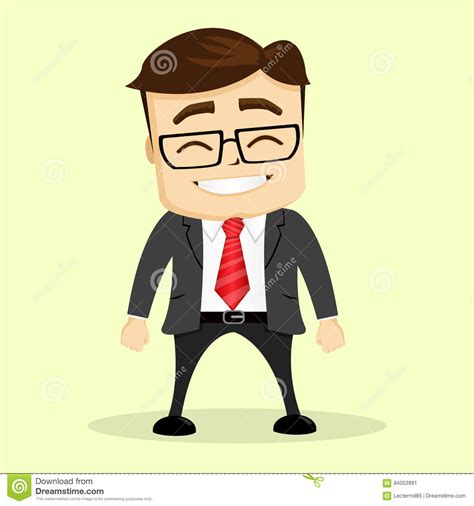 Vector Flat Illustration Businessman Or Manager Smiling Stock Vector