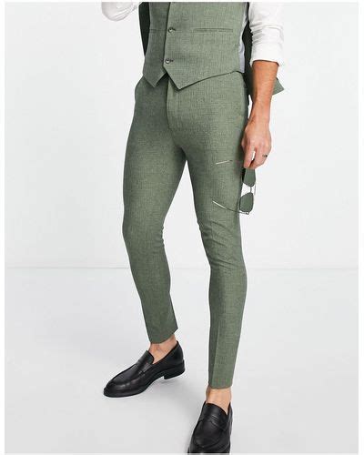 Green Asos Pants Slacks And Chinos For Men Lyst