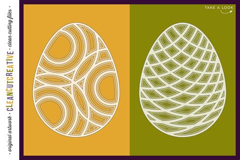 3d Layered Easter Egg Shadow Boxes Stacked Paper Art Svg