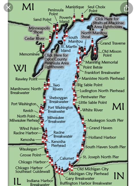 Printable Michigan Lighthouse Map Printable Word Searches