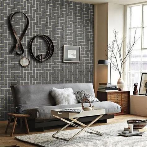 Chinese Classic Brick Wallpaper Living Room Decoration Gray Bricks