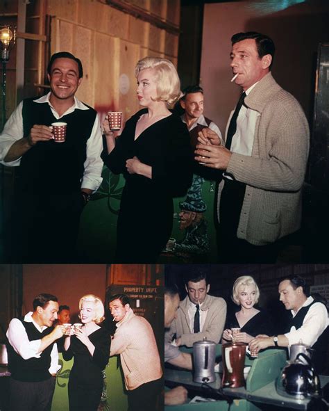 Gene Kelly Visiting Marilyn Monroe Yves Montand On The Set Of Let S