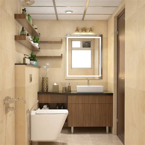 Contemporary Beige Themed Bathroom Design Livspace