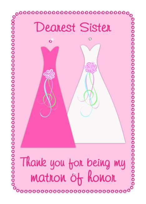 Thank You Matron Of Honor Sister Card Ad Affiliate Honor