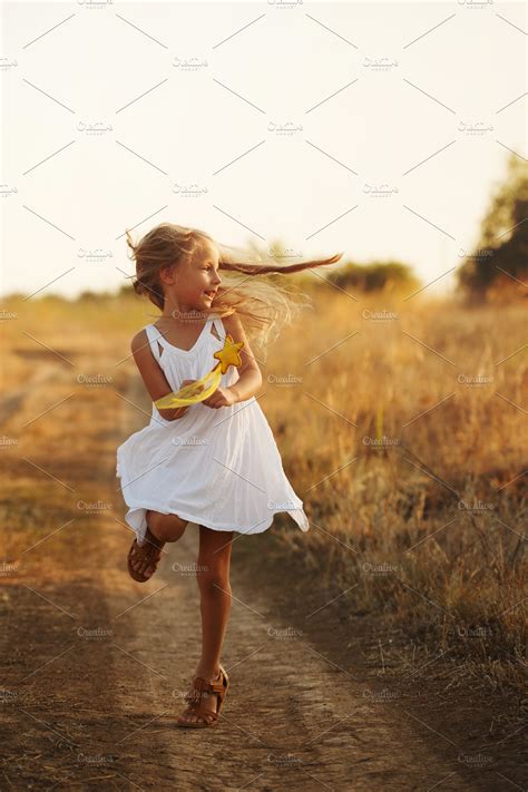Little Girl Is Running High Quality People Images ~ Creative Market