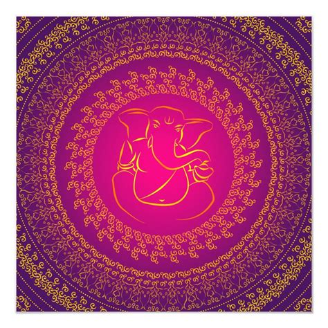 Elegant Classy Ganesh Indian Wedding Invitation Zazzle Indian