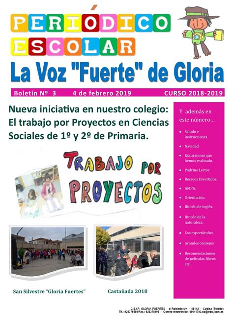 3ª EdiciÓn Del PeriÓdico Escolar Ceip Gloria Fuertes De Cobisa