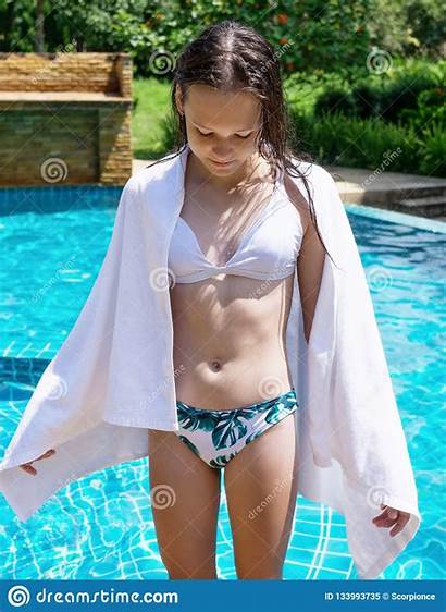 Bikini Teen Young Pool Vacation Dreamstime Towel