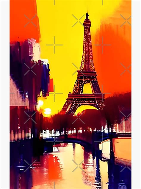 Eiffel Tower A Modern Abstract Oil Painting Of Paris Poster For Sale