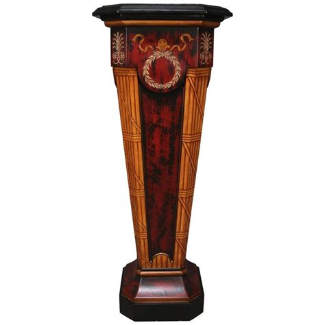 Neoclassical Hand Painted Sculpture Pedestal By Maitland Smith 20th