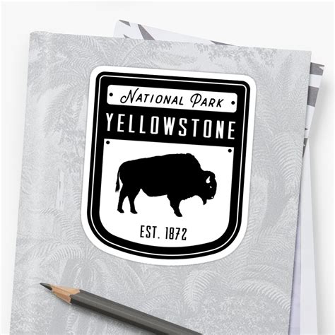 Yellowstone National Park Wyoming Badge Sticker By Nationalparks