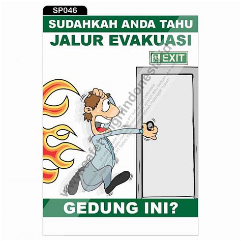 Safety Poster Sp046 Safety Poster Sudahkan Anda Tahu Jalur Evakuasi