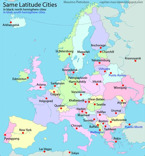 European Capitals As Cities With The Same Maps On The Web